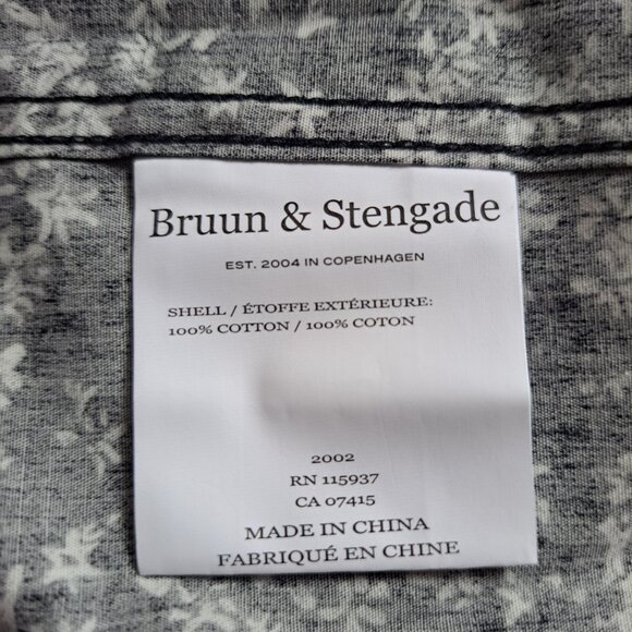 New Bruun & Stengade Men's Slim Fit Floral Button Down Navy Shirt Size 40 - Picture 10 of 16